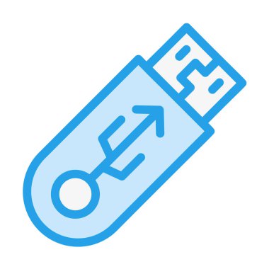 Pendrive Vektör Simgesi Tasarım İllüstrasyonu