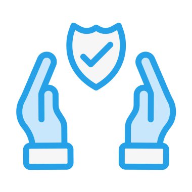 Koruma Vektörü Simgesi Tasarım İllüstrasyonu