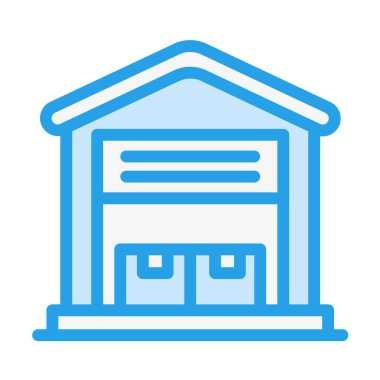 Depo Vektörü Simgesi Tasarım İllüstrasyonu