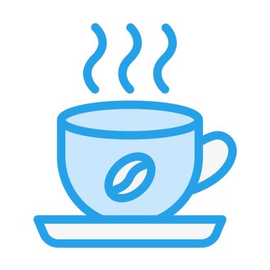 Kahve Vektörü Simgesi Tasarım Çizimi