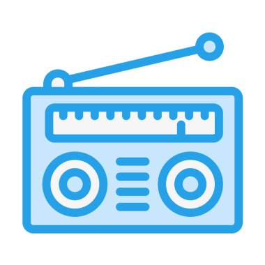 Radyo Vektörü Simgesi Tasarım İllüstrasyonu