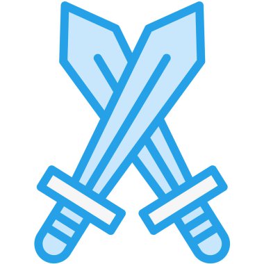 Kılıç Vektörü Simgesi Tasarım İllüstrasyonu