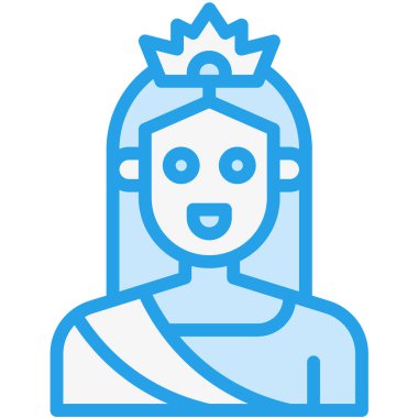 Kraliçe Vektör Simgesi Tasarım İllüstrasyonu