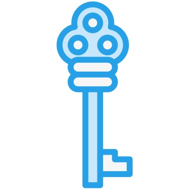 Ortaçağ anahtar vektörü Simge Tasarımı İllüstrasyonu