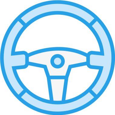 Direksiyon Tekerleği Vektör Simgesi Tasarım İllüstrasyonu