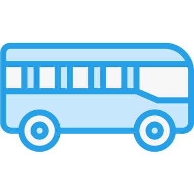 Otobüs Vektörü Simgesi Tasarım İllüstrasyonu