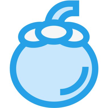 Mangosteen Vektör Simgesi Tasarım İllüstrasyonu