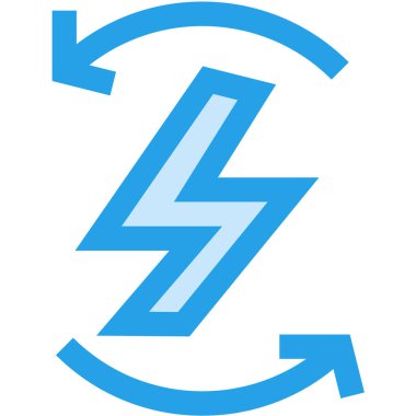 Elektrik Geri Dönüşüm Vektörü Simgesi Tasarım İllüstrasyonu