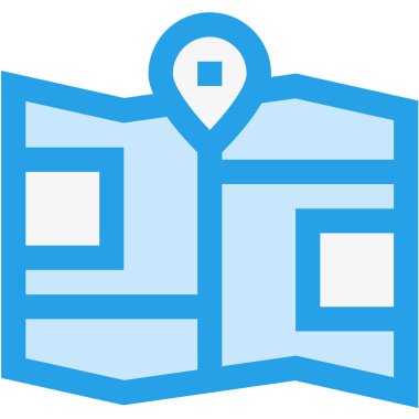 Üç Katlı Harita Vektör Simgesi Tasarım İllüstrasyonu