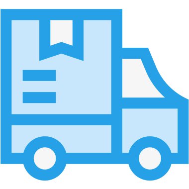 Teslimat Kamyonu Vektör Simgesi Tasarımı İllüstrasyonu