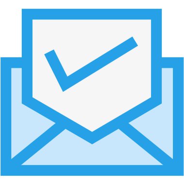 Doğrulanmış E- posta Vektörü Simgesi Tasarım İllüstrasyonu