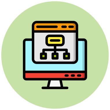 Akış Çizelgesi Vektör Simgesi Tasarım İllüstrasyonu