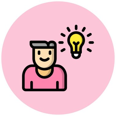 Düşünen Vektör Simgesi Tasarım İllüstrasyonu