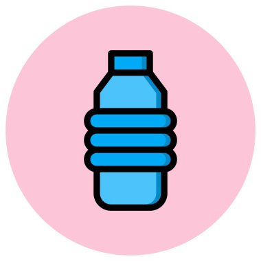 Su Şişesi Vektör Simgesi Tasarım Çizimi