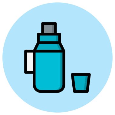 Termos Vektör Simgesi Tasarım Çizimi