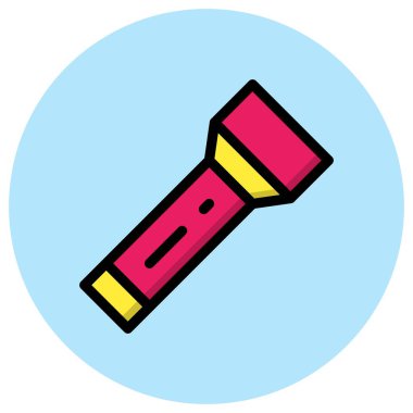 Meşale Vektörü Simgesi Tasarımı Çizimi