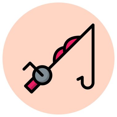 Balıkçılık Vektörü Simgesi Tasarım İllüstrasyonu