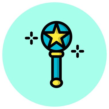 Sihirli değnek vektörü Simge Tasarımı İllüstrasyonu