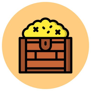 Hazine Vektörü Simgesi Tasarım İllüstrasyonu