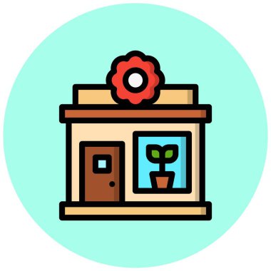 Çiçekçi Vektör Simgesi Tasarım İllüstrasyonu