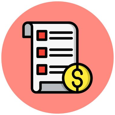 Fiyat Listesi Vektör Simgesi Tasarım İllüstrasyonu
