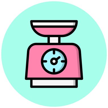 Ağırlık Ölçekli Vektör Simgesi Tasarım İllüstrasyonu