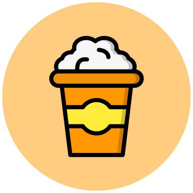 Patlamış mısır Vektör Simgesi Tasarım Çizimi