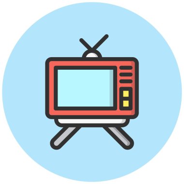 Televizyon Vektörü Simgesi Tasarım İllüstrasyonu