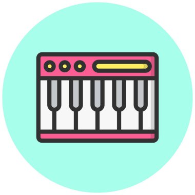 Piyano Vektörü Simgesi Tasarım İllüstrasyonu