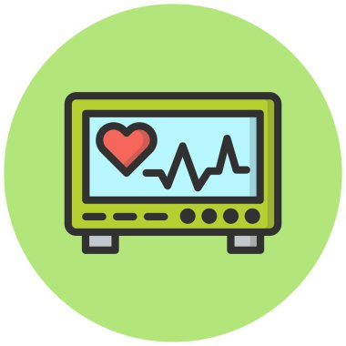 Kardiyogram Vektör Simgesi Tasarım İllüstrasyonu