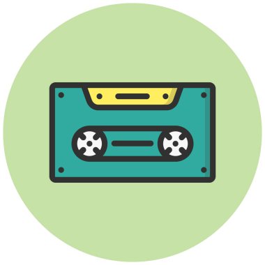 Kaset Vektör Simgesi Tasarım İllüstrasyonu