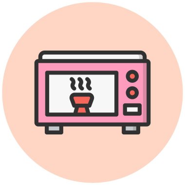 Mikrodalga Vektör Simgesi Tasarım İllüstrasyonu