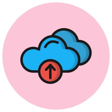 Bulut Gönderme Vektörü Simgesi Tasarım İllüstrasyonu