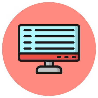 Monitör Vektör Simgesi Tasarım İllüstrasyonu
