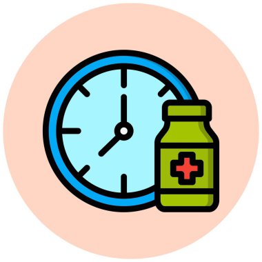 Saat Vektörü Simgesi Tasarım İllüstrasyonu