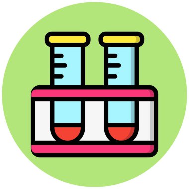 Test Tüpleri Vektör Simgesi Tasarım İllüstrasyonu