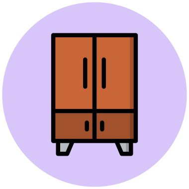 Dolap Vektörü Simgesi Tasarım İllüstrasyonu