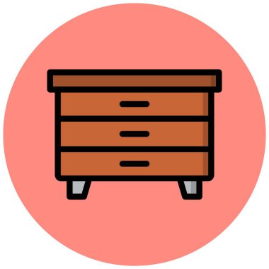 Nightstand Vektör Simgesi Tasarım İllüstrasyonu