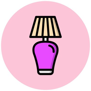 Döşeme Lambası Vektör Simgesi Tasarım İllüstrasyonu