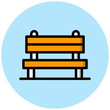 Bench Vektör Simgesi Tasarım İllüstrasyonu
