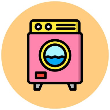 çamaşır makinesi vektör tasarım illüstrasyonu