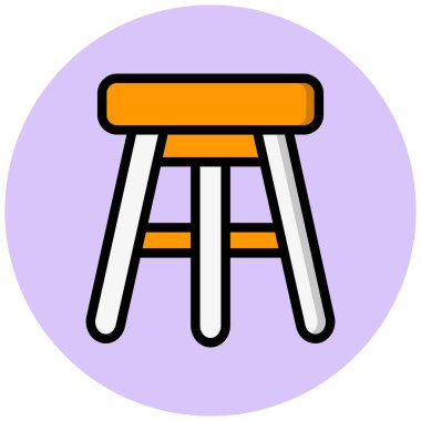 Bar Tabure Vektörü Simgesi Tasarım İllüstrasyonu