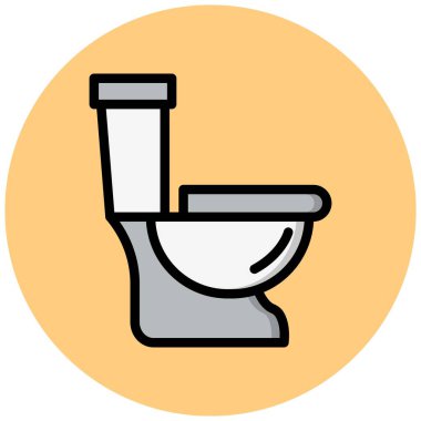 Tuvalet Vektörü Simgesi Tasarımı Çizimi