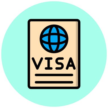 Visa Vector Simgesi Tasarım İllüstrasyonu