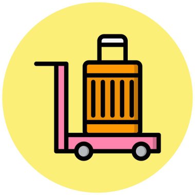 Havalimanı Cart Vektör Simgesi Tasarım İllüstrasyonu