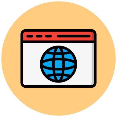 Tarayıcı Vektörü Simgesi Tasarım İllüstrasyonu