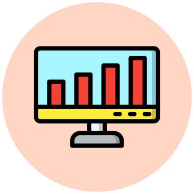 Çubuk Çizelgesi Vektör Simgesi Tasarımı İllüstrasyonu