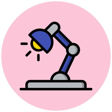 Masa lambası Vektör Simgesi Tasarım İllüstrasyonu