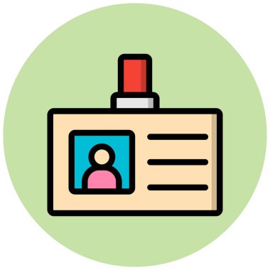 Kimlik kartı Vektör Simgesi Tasarım İllüstrasyonu