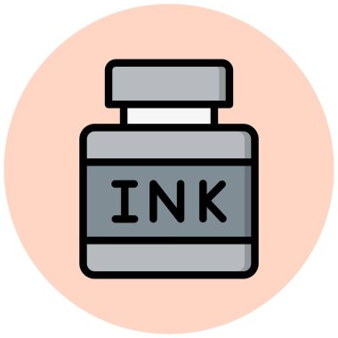 Mürekkep Vektörü Simgesi Tasarım İllüstrasyonu